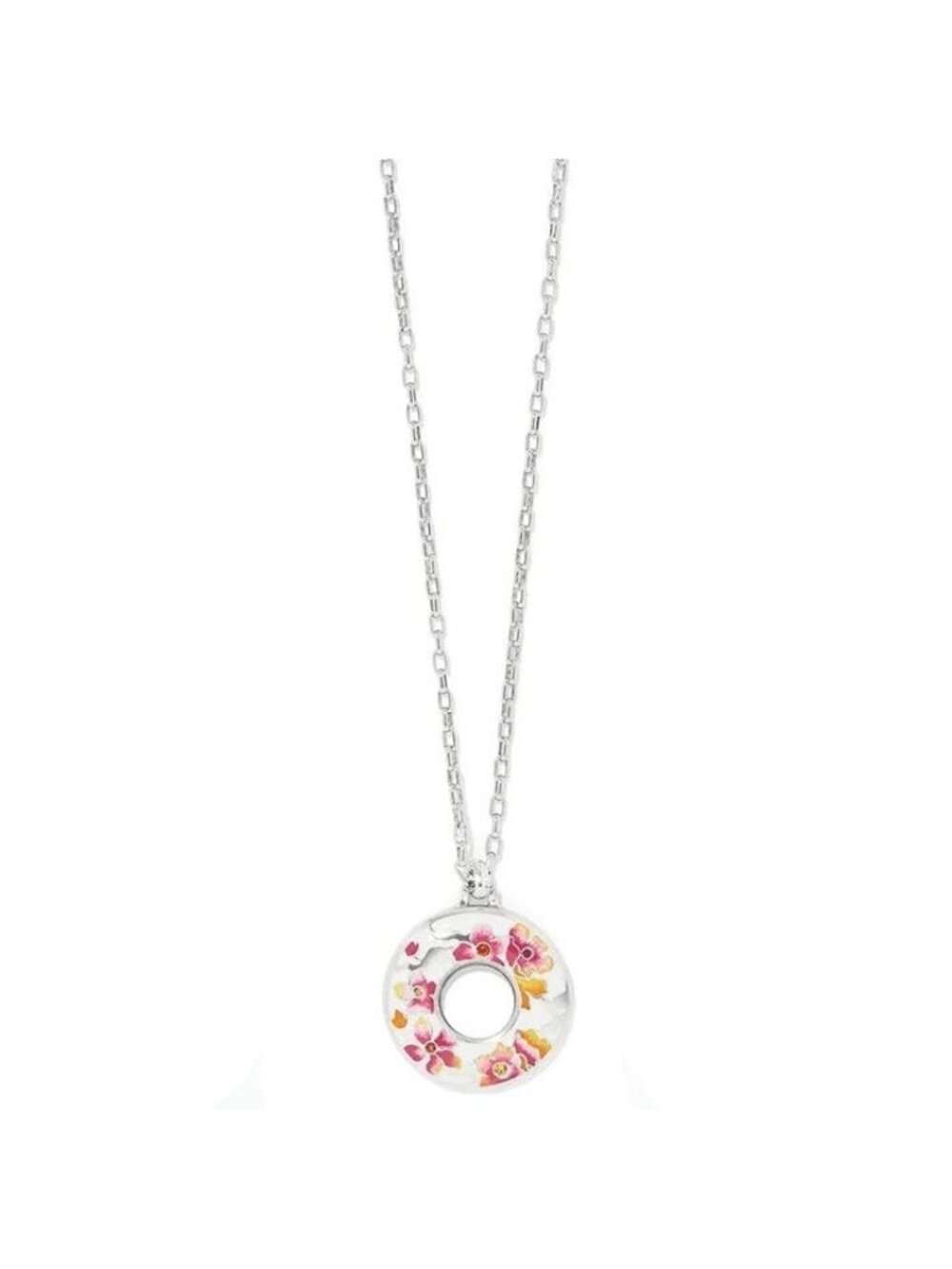 Brighton Kyoto in Bloom Sakura Ring Pink White Silver Necklace $108 NWT JM7575